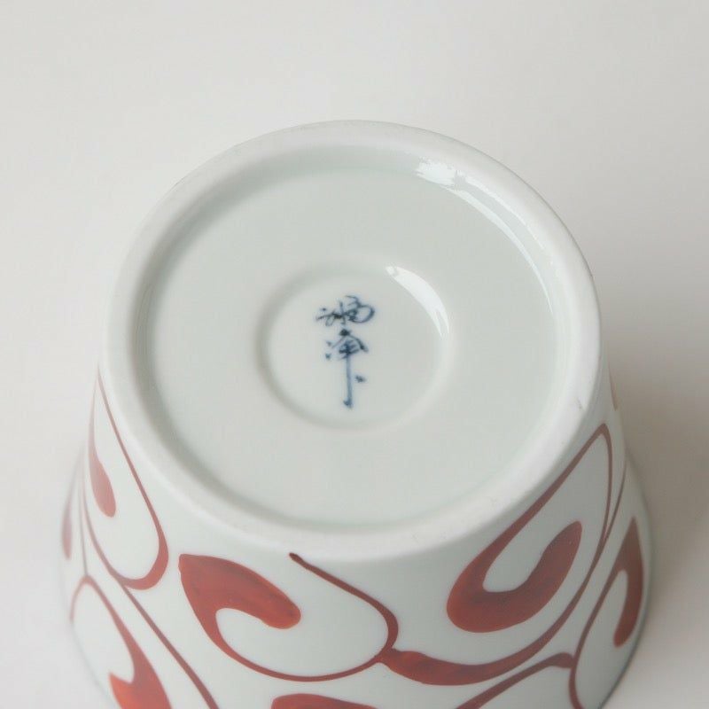 赤膚焼　猪口 波佐見焼・三川内焼（長崎県） 【波佐見焼】ペルシャ紋赤 そば猪口〈1