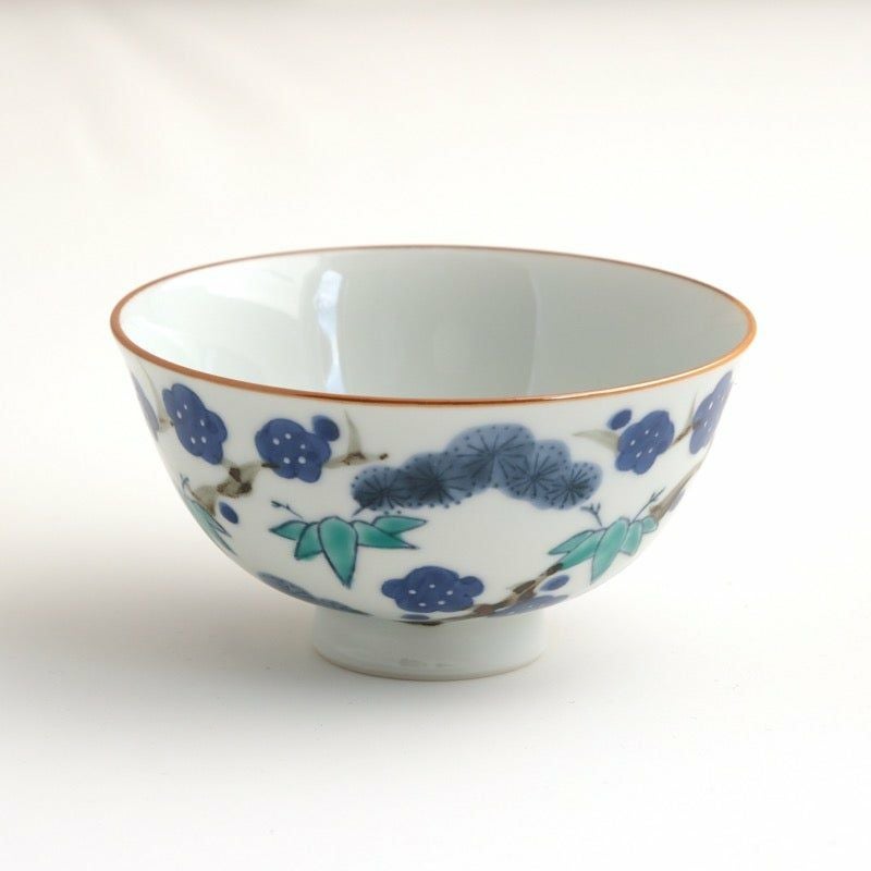 有田焼・伊万里焼（佐賀県） 【有田焼】吉祥松竹梅 飯碗（青）〈1個