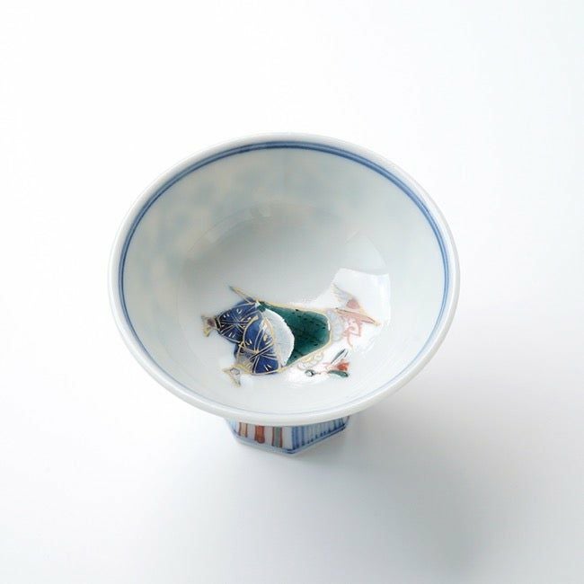 山本長左（やまもとちょうざ） 【山本長左】高台盃 色絵異邦人（G）〈1