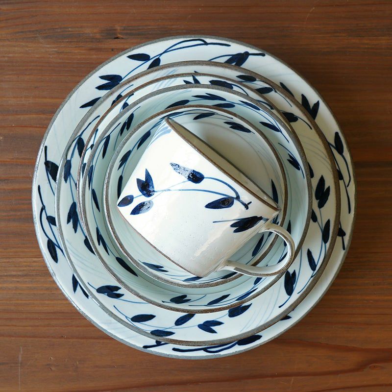 いろどり 粉引染花 おいしい器 いろどり 粉引 中鉢（染花）〈1個