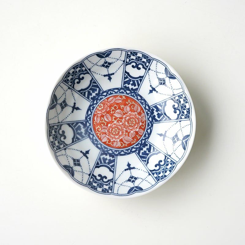 SALE 【九谷焼SALE】ようらく時代絵 4号皿〈5枚〉 |皿や鉢など和食器の