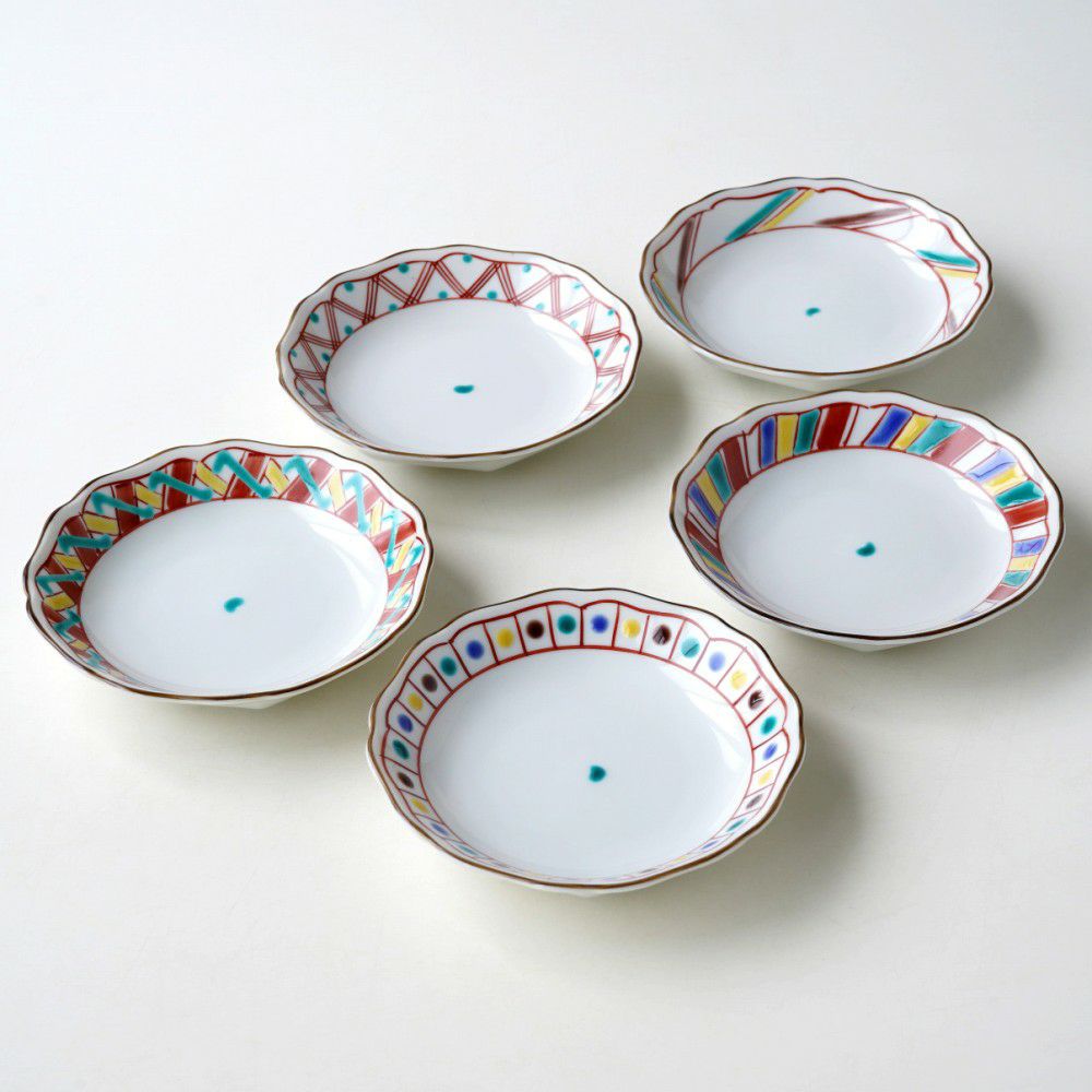 SALE 【九谷焼SALE】色絵絵変り 4号皿〈5枚〉 |皿や鉢など和食器の通販