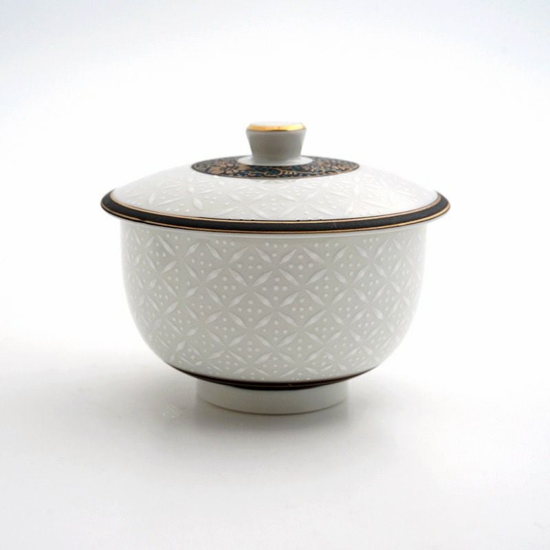 SALE 【九谷焼SALE】白七宝 蓋付二客碗〈2客〉 |皿や鉢など和食器の