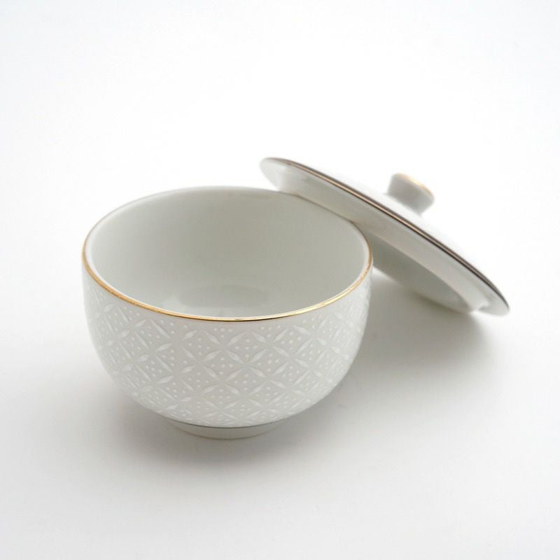 SALE 【九谷焼SALE】白七宝 蓋付二客碗〈2客〉 |皿や鉢など和食器の