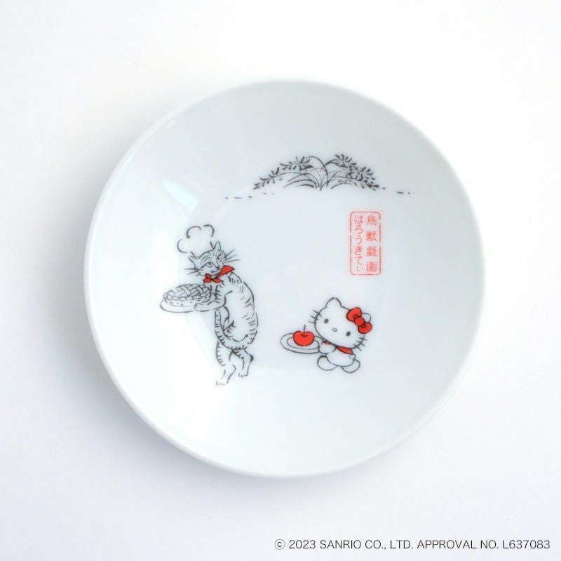 【未使用・完売・レア】たち吉 ハローキティ 鳥獣戯画 手塩皿5枚セット 化粧箱付 ハローキティ 鳥獣戯画 ハローキティ 鳥獣戯画 手塩皿セット〈5枚