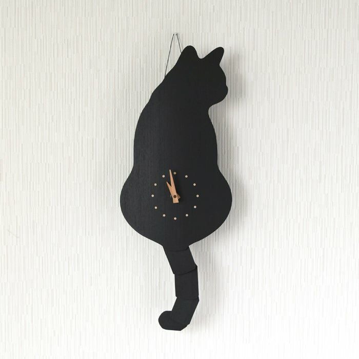 猫のしっぽをふる時計（猫時計） 藤井啓太郎 藤井 啓太郎 猫時計 クロ