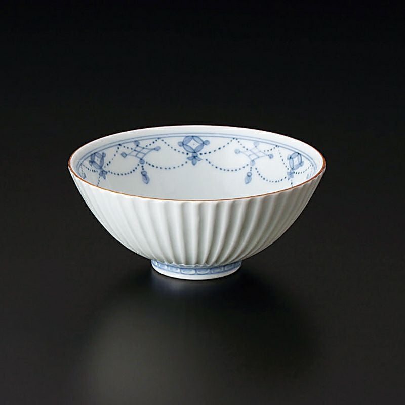 青華瓔珞文（せいかようらくもん） 単品 青華瓔珞文 飯茶碗（小）〈1個
