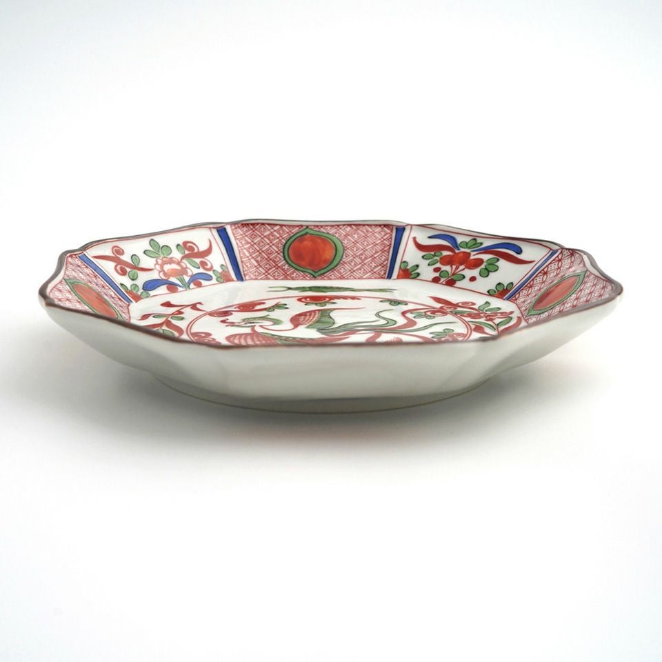 SALE 【九谷焼SALE】赤絵鳳凰 ペア中皿〈2枚〉 |皿や鉢など和食器の