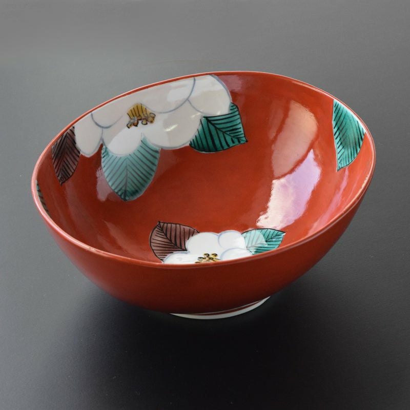 九谷焼　古染椿・小鉢 SALE 【九谷焼SALE】朱地椿 6.5号鉢〈1個〉 |皿や鉢など和食器の通販は