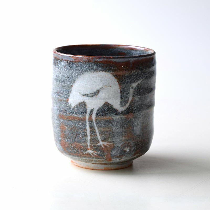 ♥美濃焼　火入れ　桐箱付き　湯呑み　湯飲み　骨董品 美濃焼】兎絵 組湯呑 [木箱入]【小栗正男】食器 湯呑み 湯飲み お茶