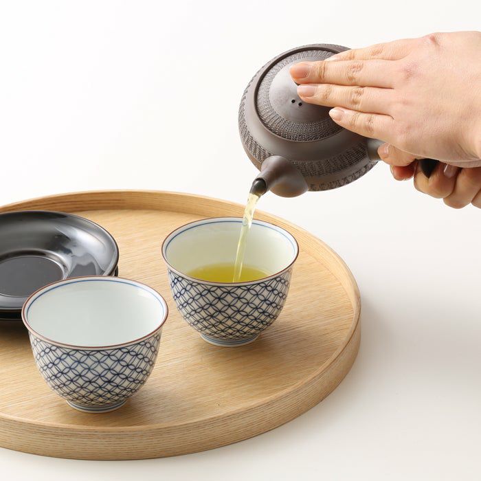 シリーズ以外・その他 染付七宝文 お茶呑茶碗（桐箱入）〈5個〉 波佐見