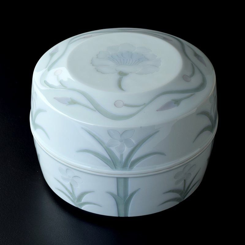 名工品 【名工品】 林敏夫 彩磁 草花文筥 〈1個〉 |皿や鉢など和食器の
