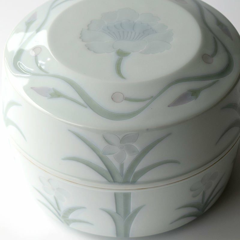 名工品 【名工品】 林敏夫 彩磁 草花文筥 〈1個〉 |皿や鉢など和食器の