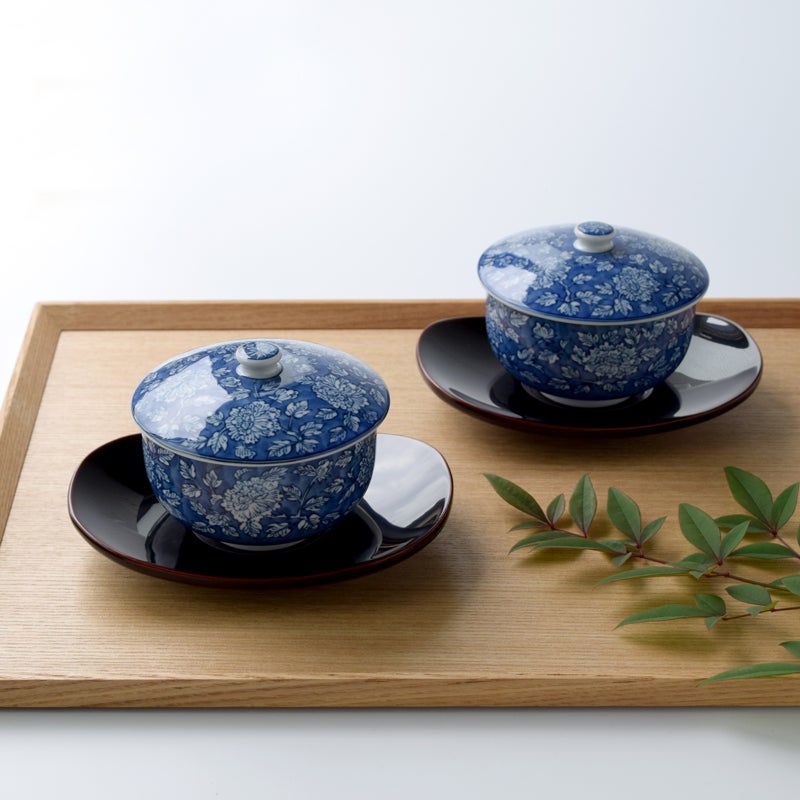 シリーズ以外・その他 【おまとめSALE】単品 染牡丹 蓋付お茶呑茶碗〈1
