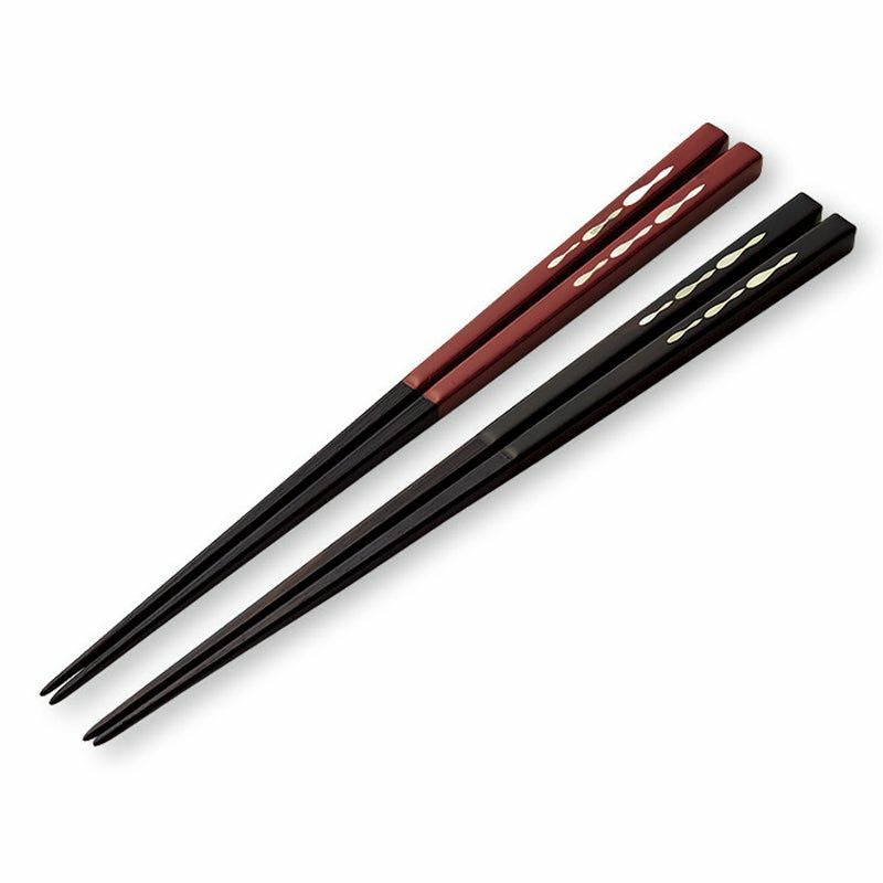 <新品・未使用> 黒い箸 青と金のストライプ 2膳　約23cm シリーズ以外・その他 六瓢 夫婦箸（桐箱入）〈2膳〉 |皿や鉢など和