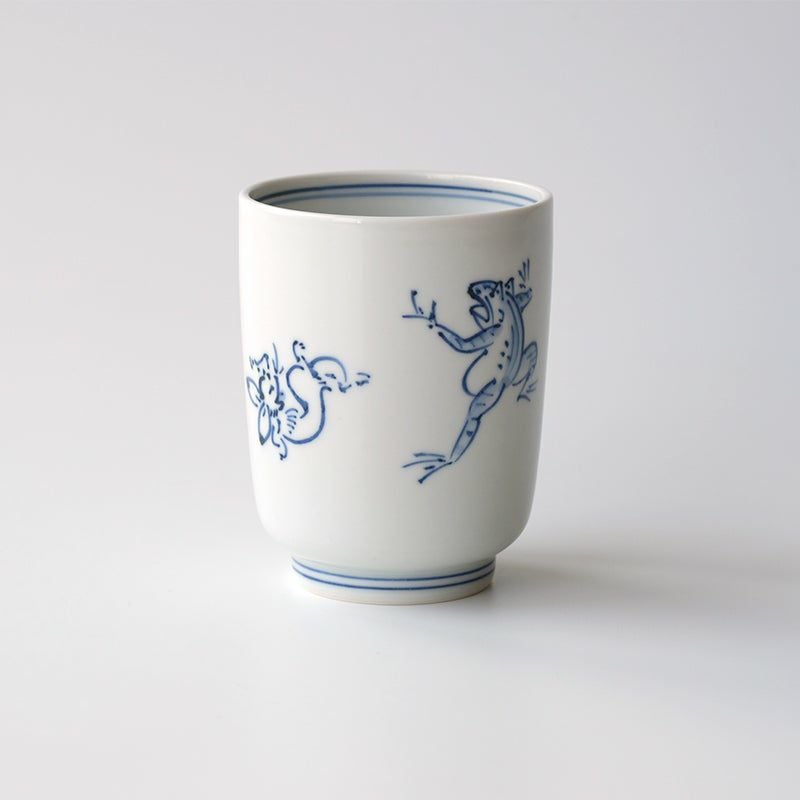 鳥獣戯画（ちょうじゅうぎが） 鳥獣戯画 湯呑 染付〈1個〉 京焼