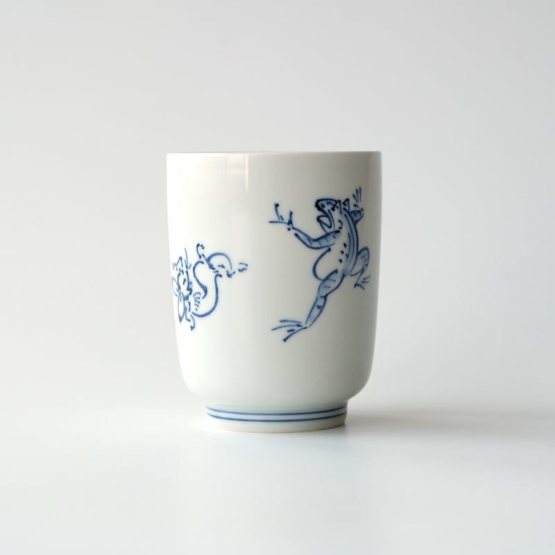 鳥獣戯画（ちょうじゅうぎが） 鳥獣戯画 湯呑 染付〈1個〉 京焼