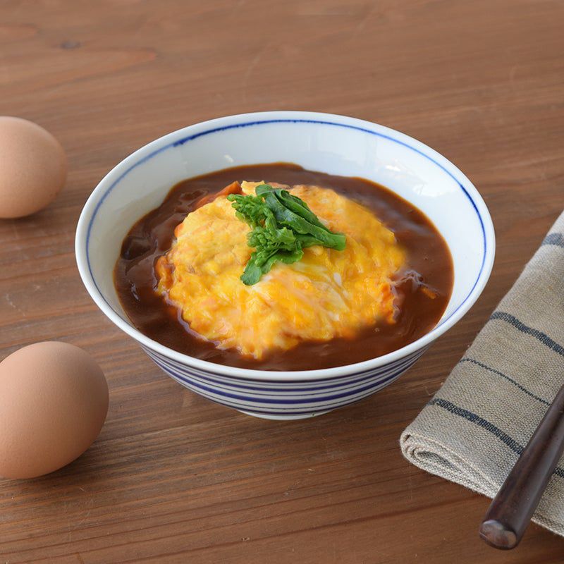 おてがる丼 おてがる丼 ボーダー青〈1個〉 波佐見焼 |皿や鉢など和食器