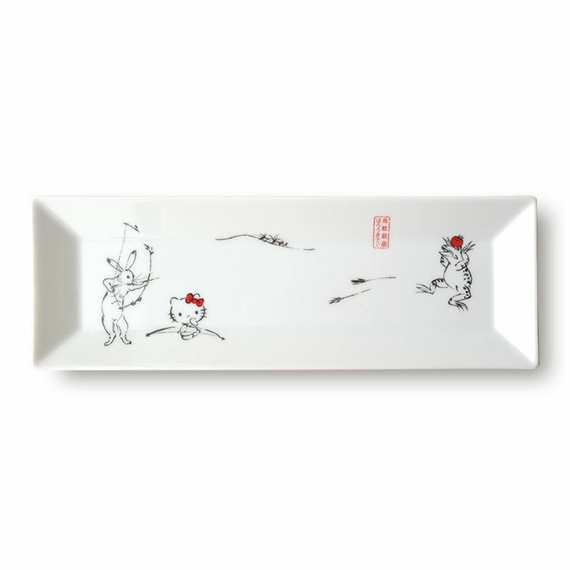ハローキティ 鳥獣戯画 ハローキティ 鳥獣戯画 長角皿（相撲）〈1枚