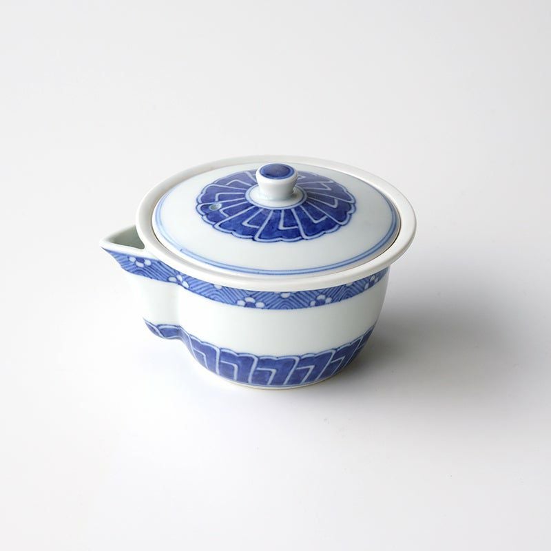 平安 北峰 宝瓶 染付 煎茶 急須 鯉 陰陽 太極 井上春峰（いのうえしゅんほう） 【井上春峰】染付腰捻 煎茶器揃〈煎茶