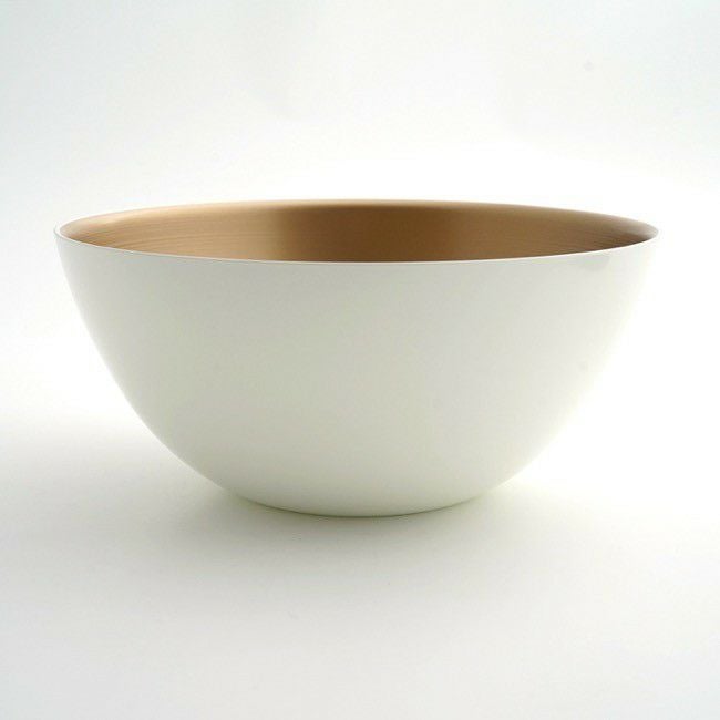 和モダン漆器 【越前塗】サラダボール シャンパンゴールド（サーバー付