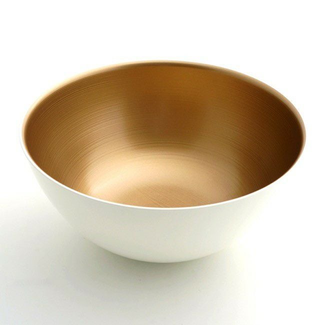 和モダン漆器 【越前塗】サラダボール シャンパンゴールド（サーバー付
