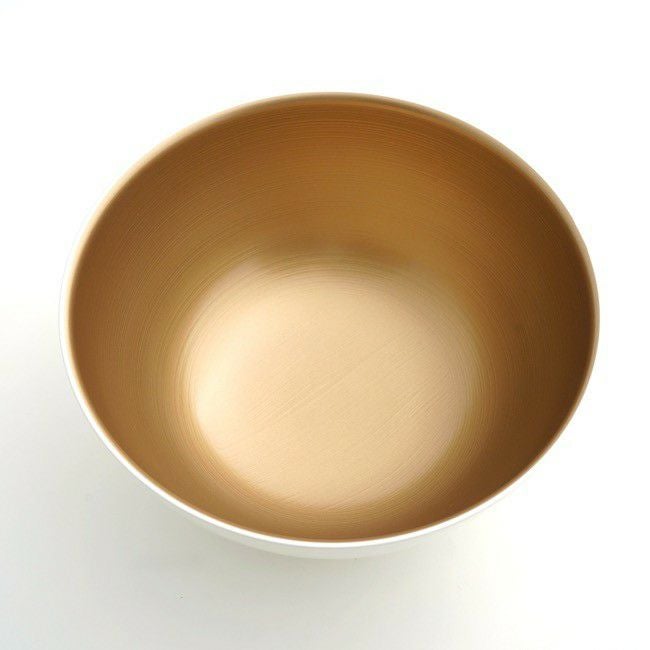 和モダン漆器 【越前塗】サラダボール シャンパンゴールド（サーバー付