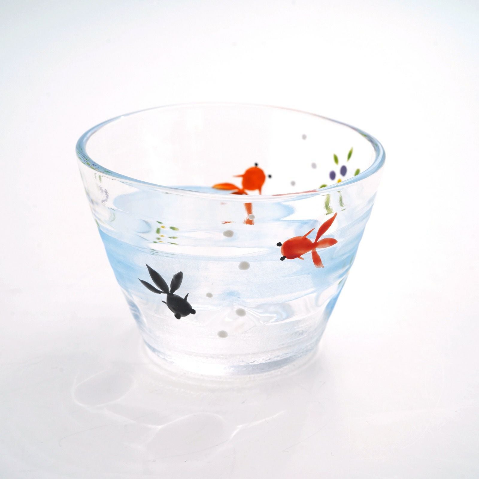 京の色絵ガラス 【京絵付け】京の色絵ガラス そば猪口 金魚〈1個〉 |皿