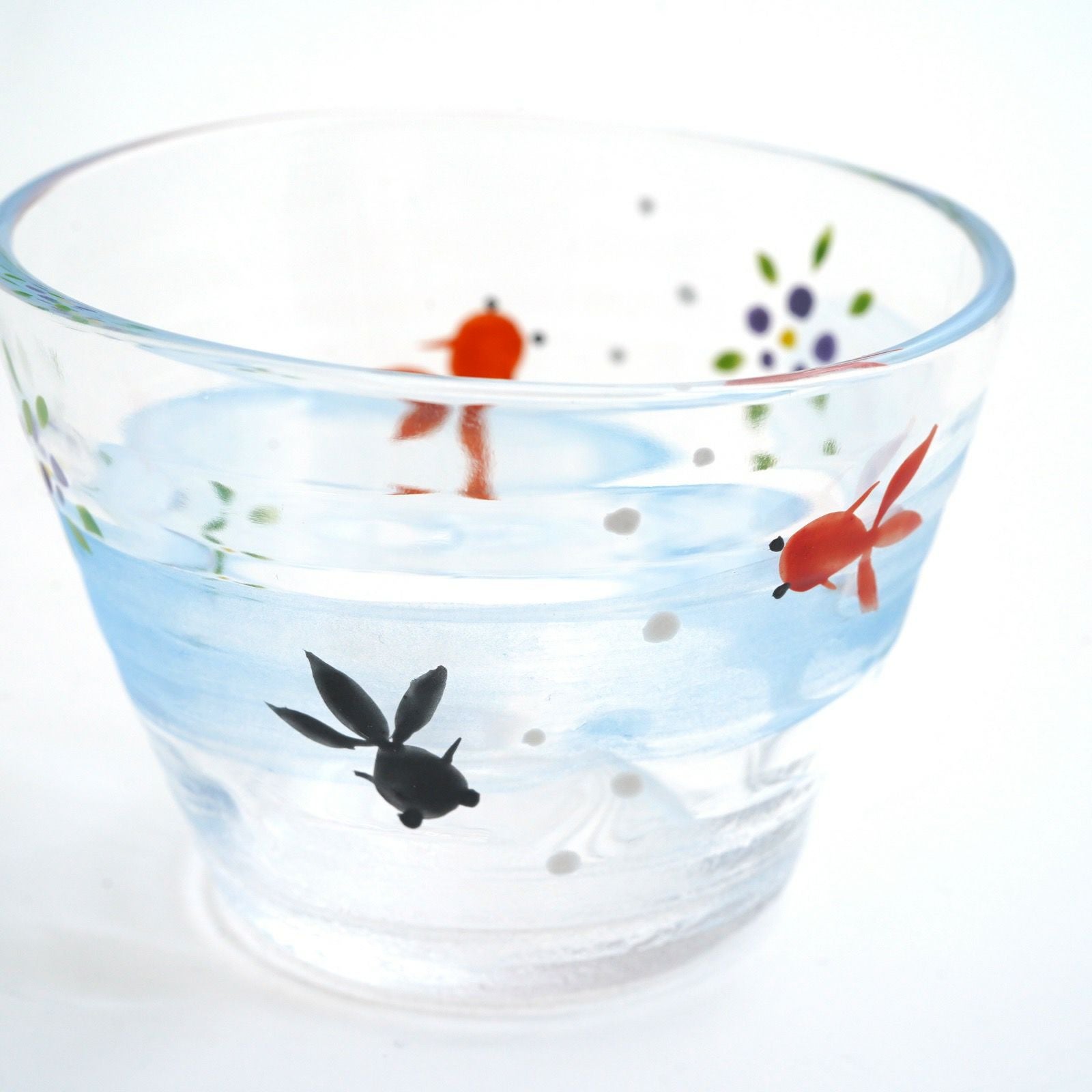 京の色絵ガラス 【京絵付け】京の色絵ガラス そば猪口 金魚〈1個〉 |皿