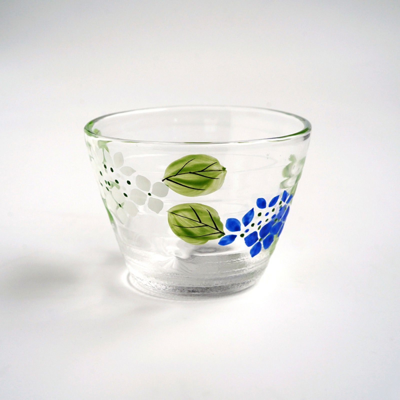 京の色絵ガラス 【京絵付け】京の色絵ガラス そば猪口 紫陽花〈1個