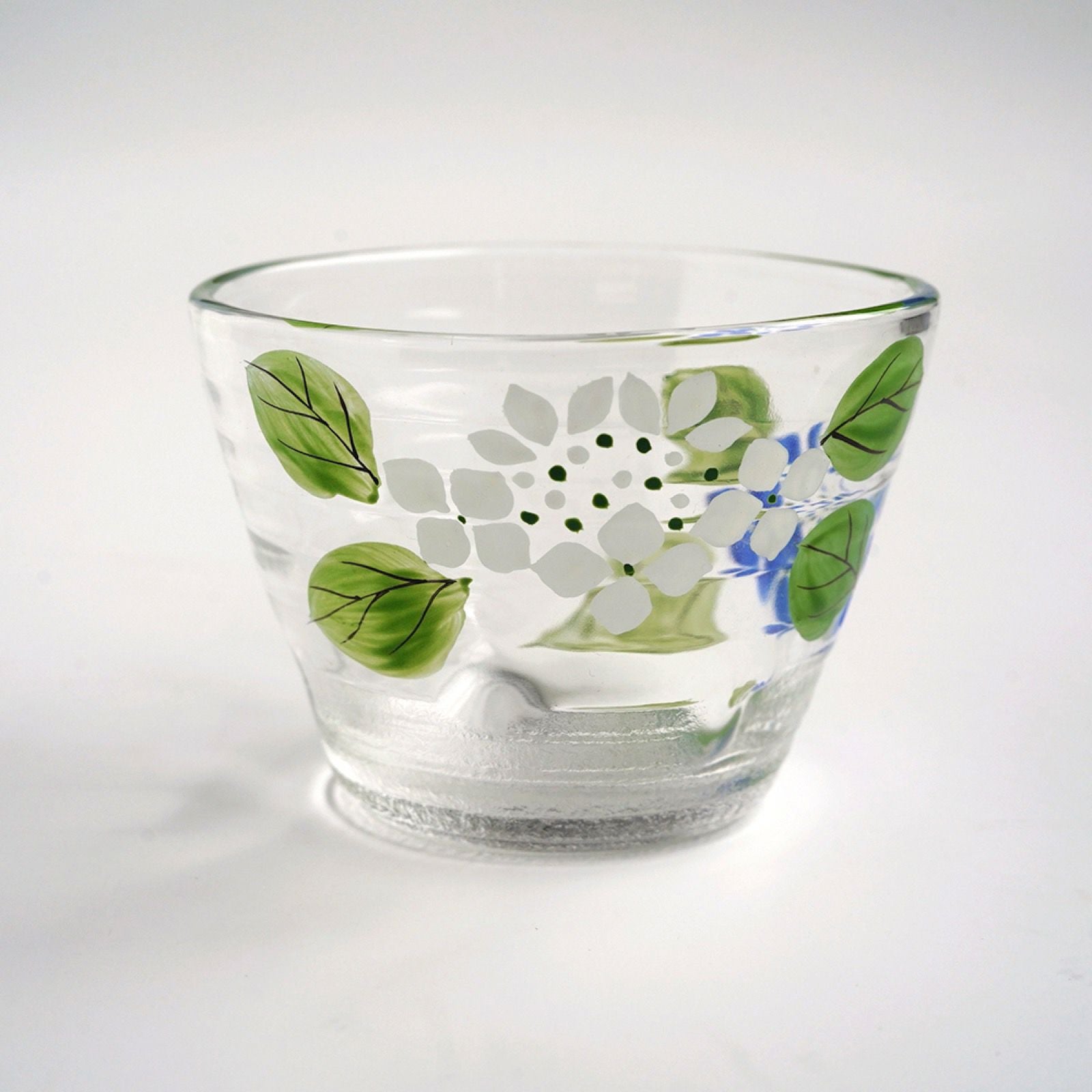京の色絵ガラス 【京絵付け】京の色絵ガラス そば猪口 紫陽花〈1個