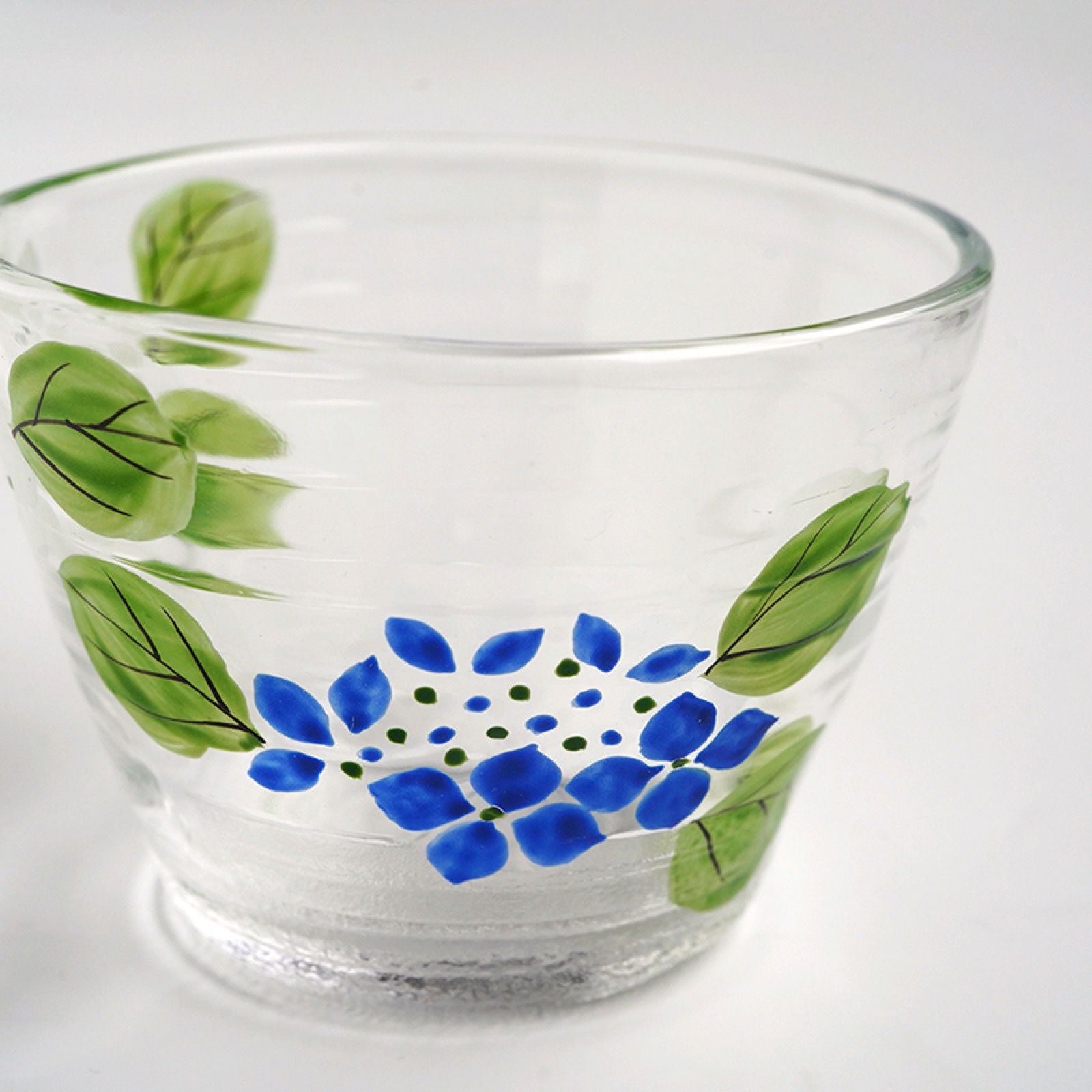 京の色絵ガラス 【京絵付け】京の色絵ガラス そば猪口 紫陽花〈1個