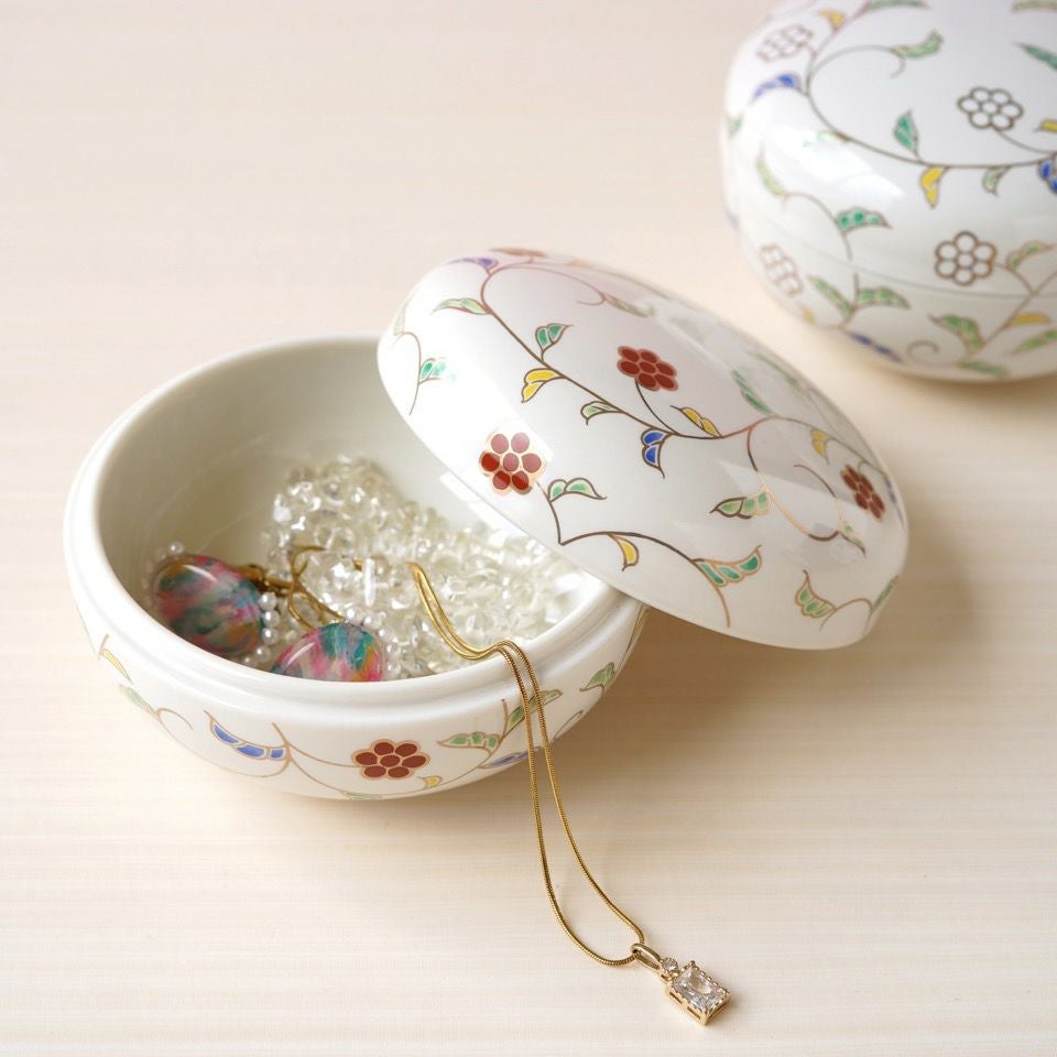 シリーズ以外・その他 単品 色唐草 蓋物 （赤） 美濃焼 〈1個〉 |皿や