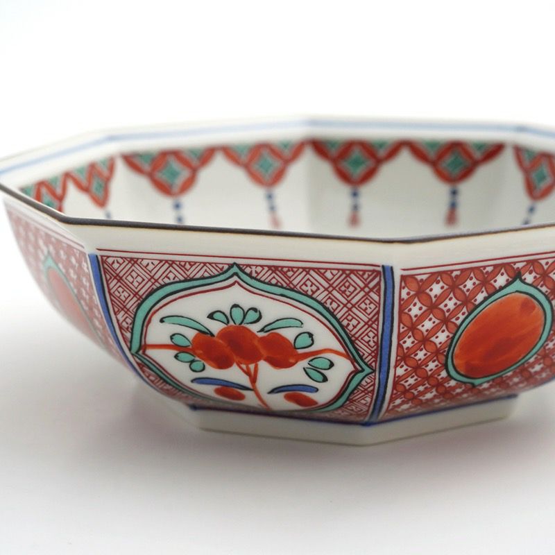赤絵　瓔珞鉢　九谷　骨董品 九谷焼 伝統柄 【九谷焼】5.5号鉢 瓔珞赤絵〈1個〉 |皿や鉢など和食器