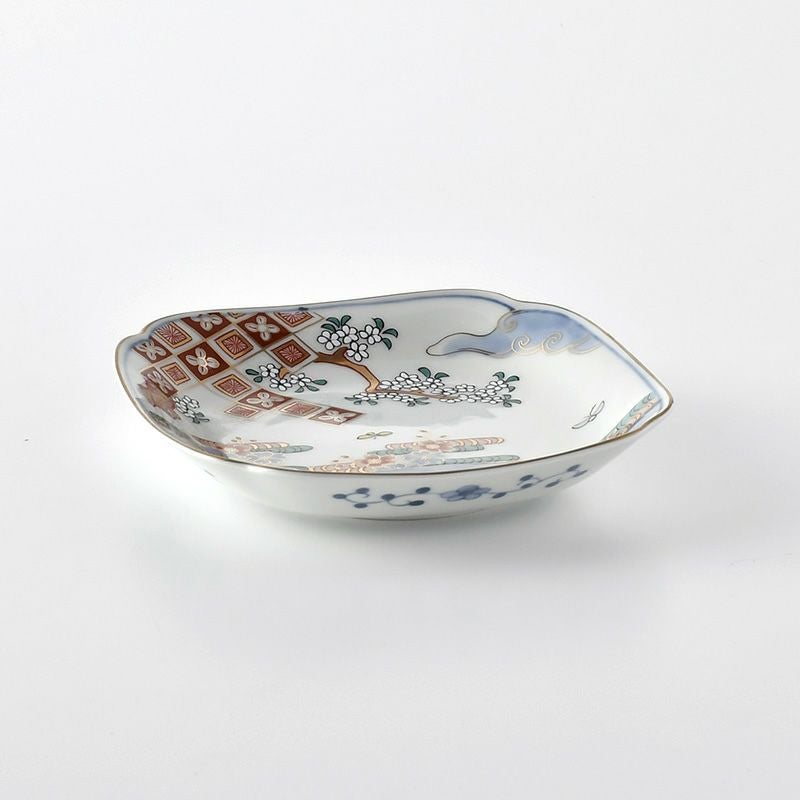 古伊万里シリーズ 【波佐見焼】流水菱花紋 角銘々皿〈1枚〉 |皿や鉢