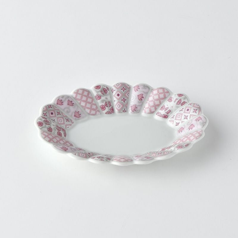 京焼 陶葊 31cm✕21cm 桜 山葡萄 桔梗 石蕗の花 楕円 皿 飾皿 白掛五草花楕円皿揃 陶あん - 京焼清水焼 松韻堂