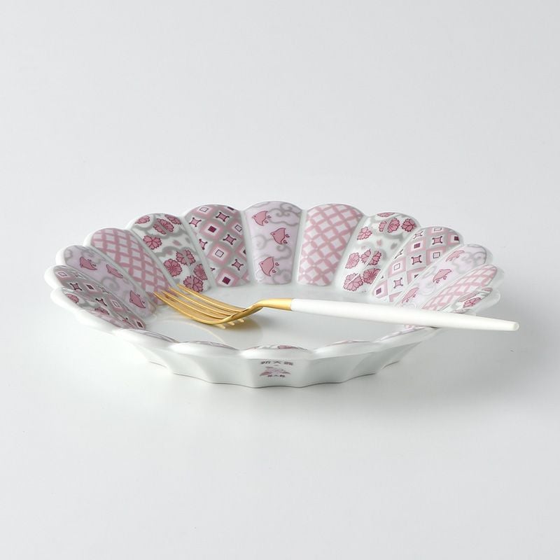 花離宮シリーズ 【波佐見焼】花離宮 19cm 丸皿（ピンク）〈1枚〉 |皿や