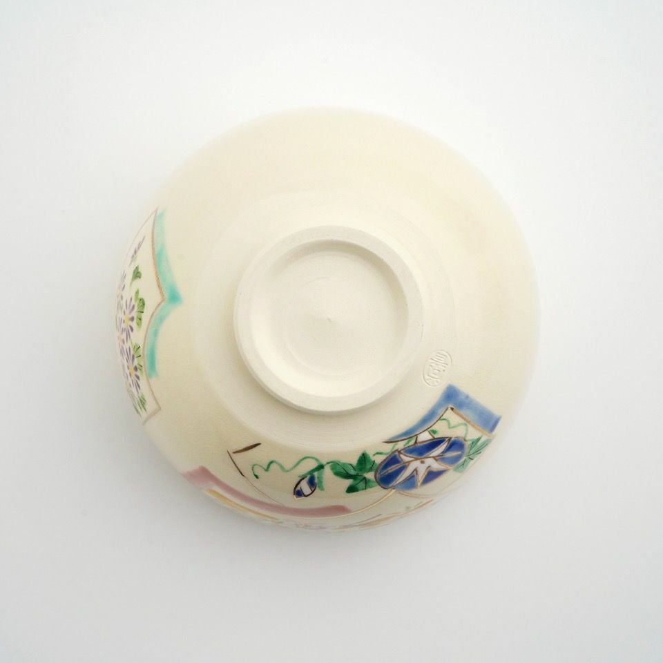 京焼・清水焼 抹茶碗 【京焼・清水焼】扇面四季草花 抹茶碗〈1個〉 |皿