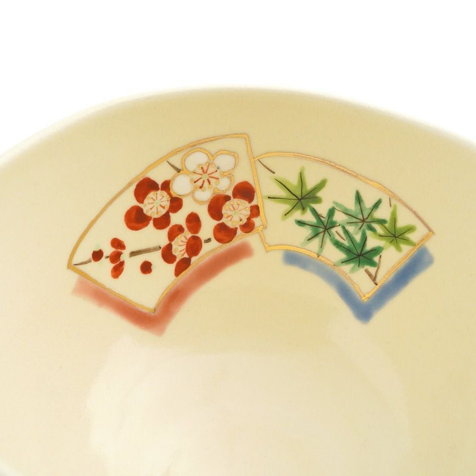 京焼・清水焼 抹茶碗 【京焼・清水焼】扇面四季草花 抹茶碗〈1個〉 |皿