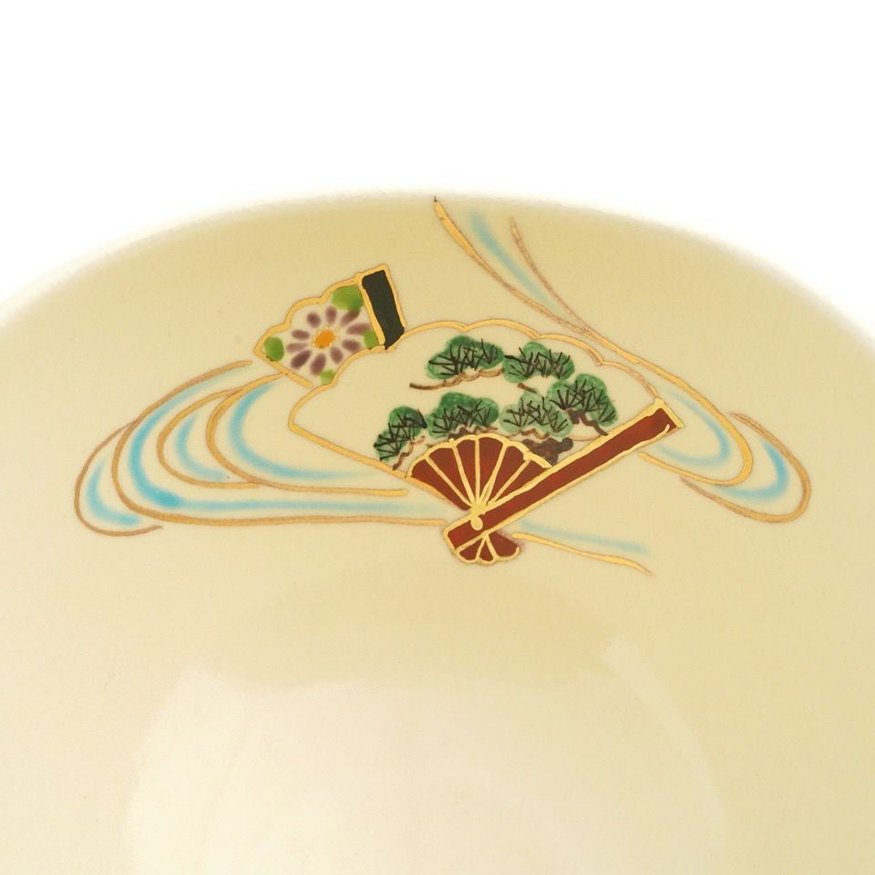 京焼・清水焼 抹茶碗 【京焼・清水焼】扇四季草花 抹茶碗〈1個〉 |皿や