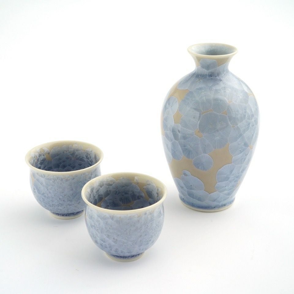 京焼・清水焼 お預け酒器 花結晶(灰青)(はなけっしょう(はいあお)) 陶