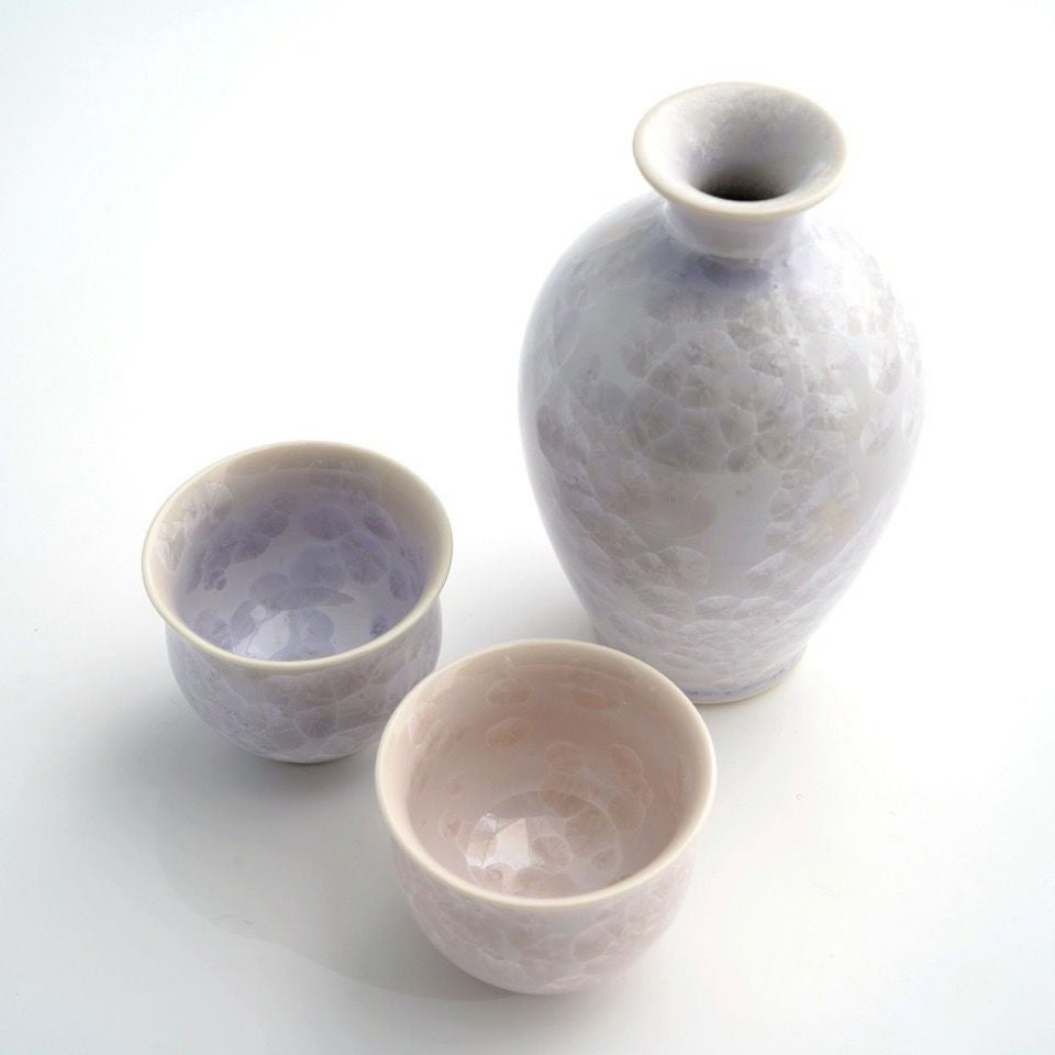 花結晶 【京焼・清水焼】花結晶 お預け酒器（紫・ピンク）〈徳利1個