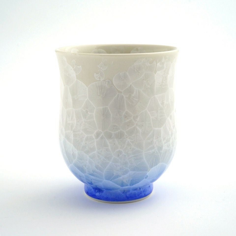 花結晶 【京焼・清水焼】花結晶 組湯呑（白地青赤）〈2個〉 |皿や鉢