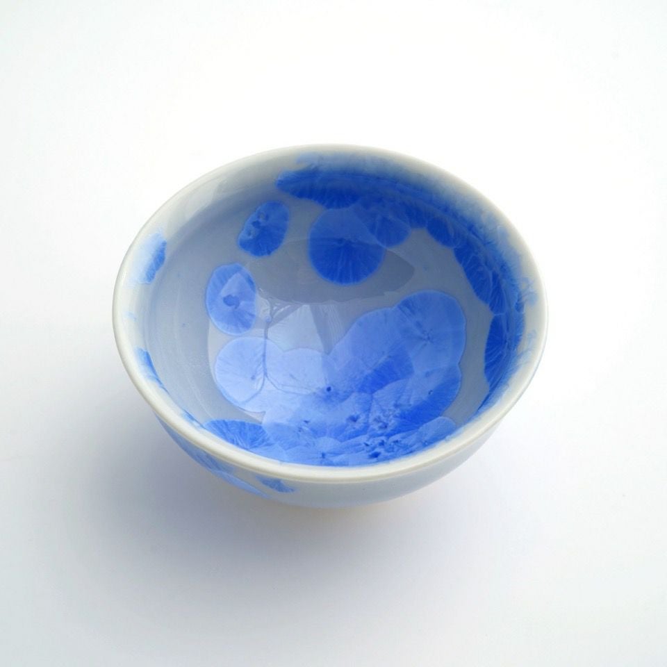 花結晶 【京焼・清水焼】花結晶 ぐい呑（青）〈1個〉 |皿や鉢など和