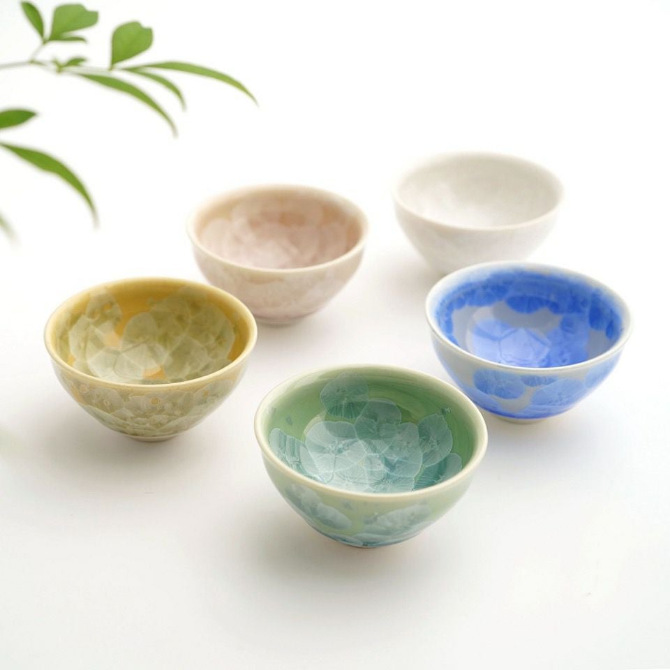 ぐい呑　京焼 花結晶 【京焼・清水焼】花結晶 ぐい呑（青）〈1個〉 |皿や鉢など和