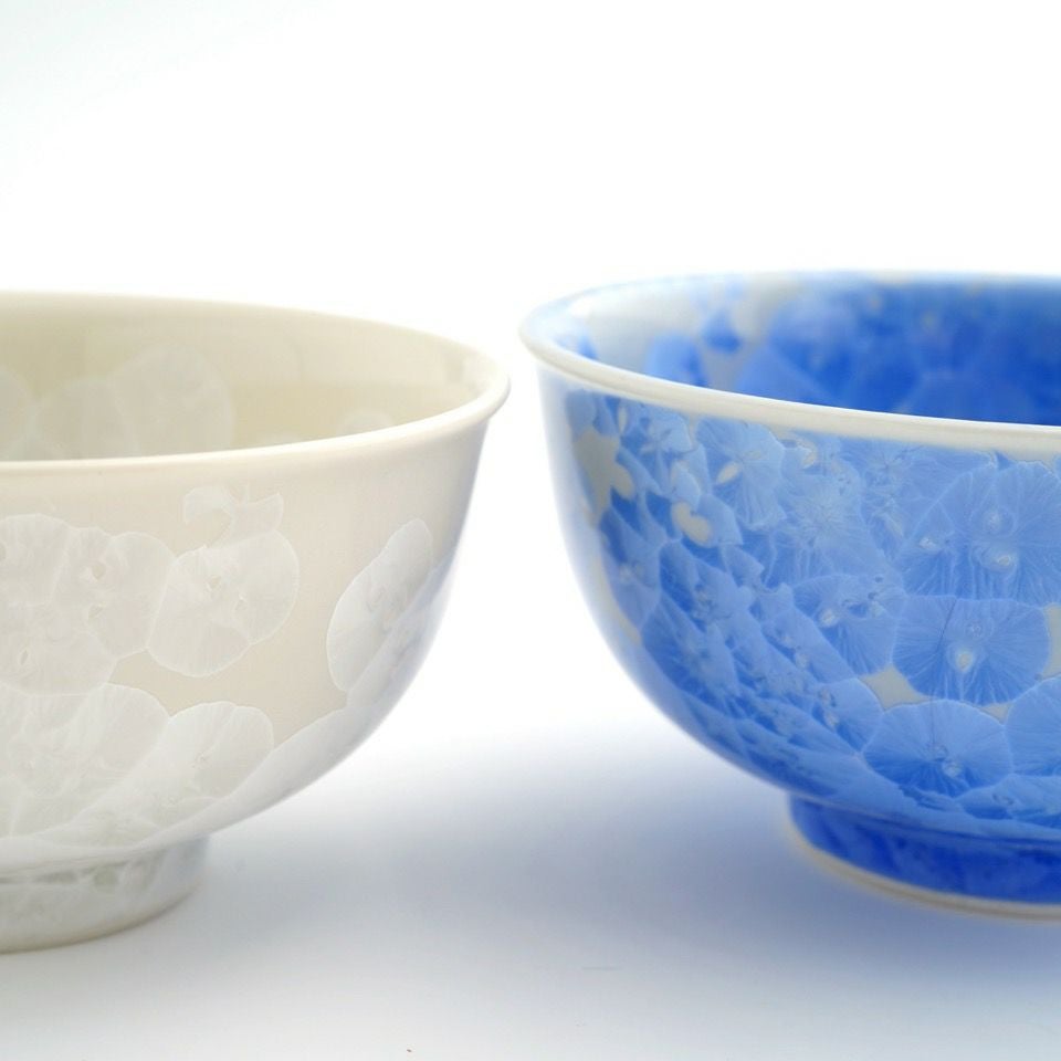 花結晶 【京焼・清水焼】花結晶 組茶碗（青・白）〈2個〉 |皿や鉢など