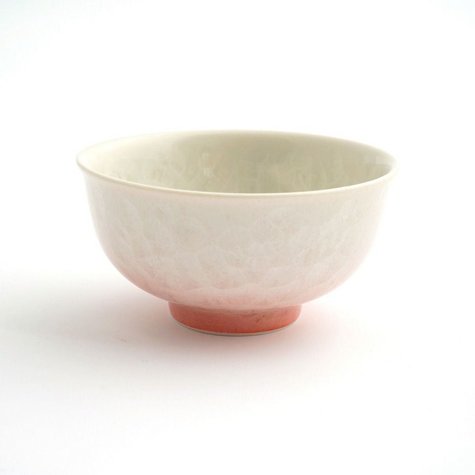 花結晶 【京焼・清水焼】花結晶 茶碗（白地赤）〈1個〉 |皿や鉢など和