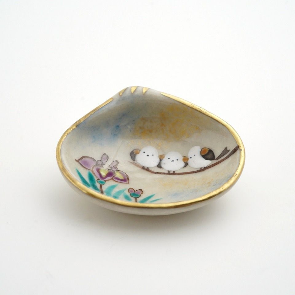京焼・清水焼（京都府） 【京焼・清水焼】シマエナガ菖蒲 貝形 ペア箸