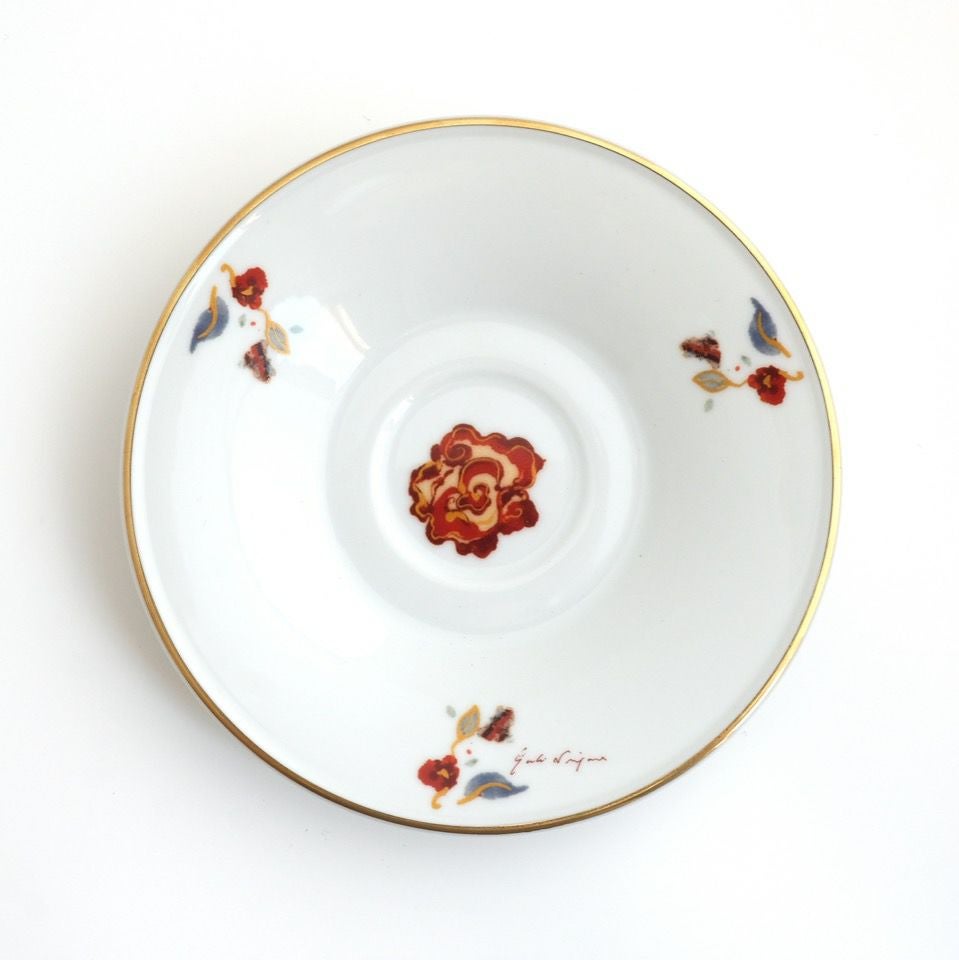 DRESDEN PORCELAIN 手描き 薔薇 トリオ カップ ソーサー 皿 手描き】「上絵バラ」 デミタスカップ＆ソーサー