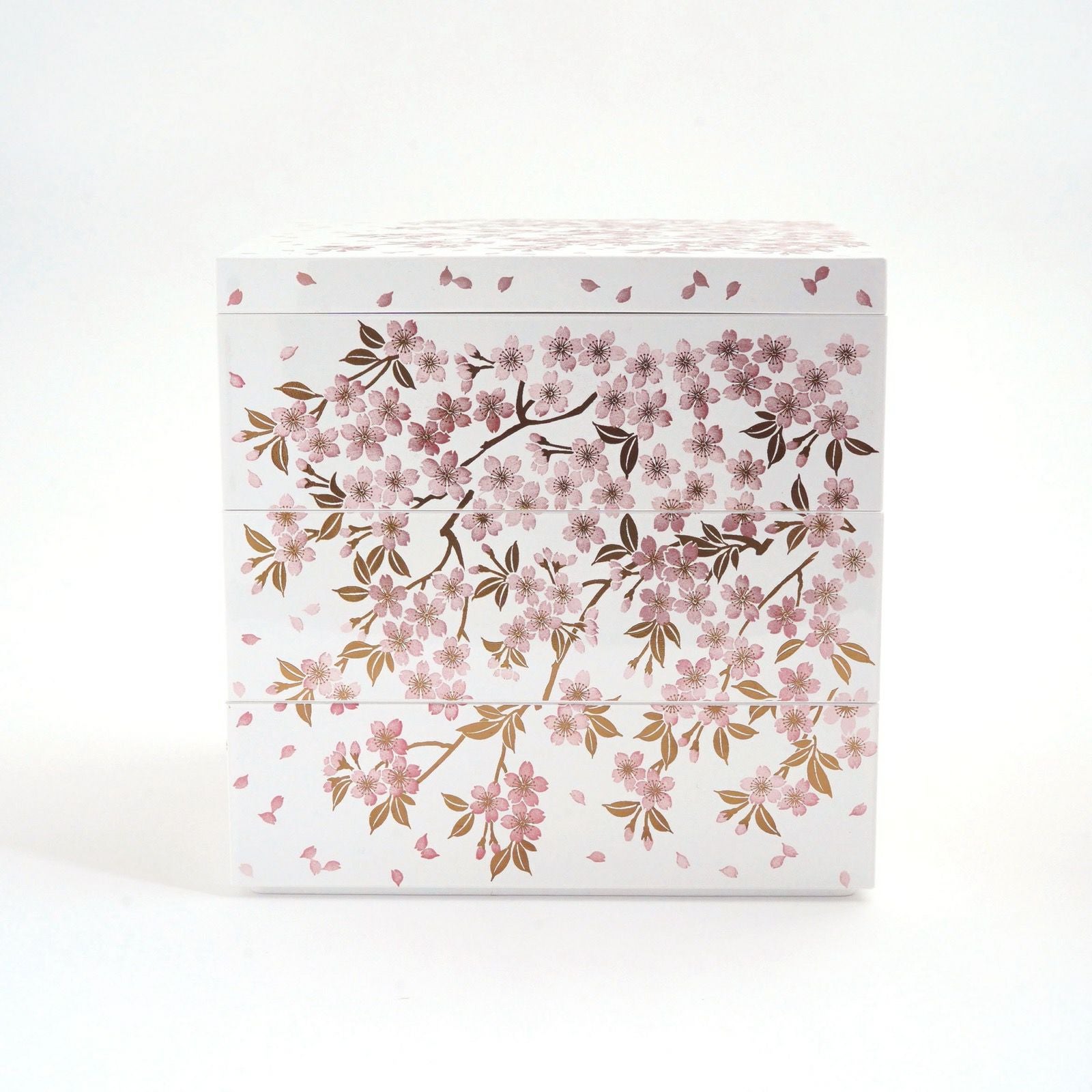 さくら漆器 【山中塗】さくら5.0 三段重（白/ピンク）〈1個〉 |皿や鉢